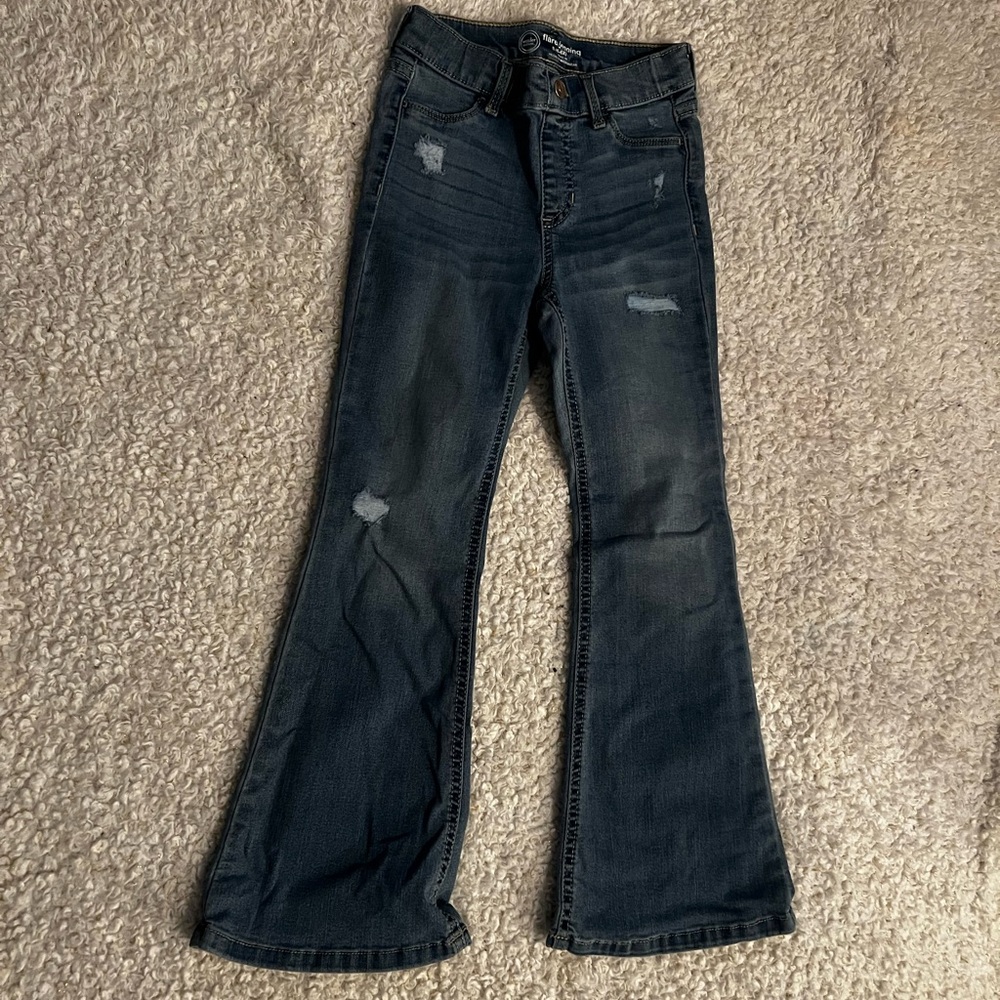 girls flared Jean leggings. size 6.